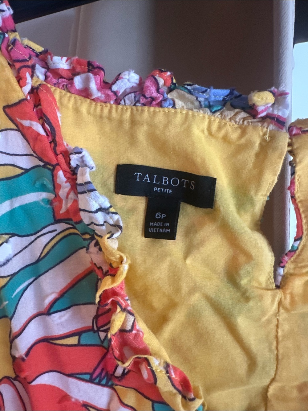 Talbots Yellow Floral Ruffled Sundress - Picture 4 of 6